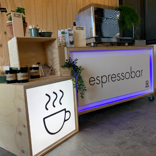 Espressobar met barista op locatie